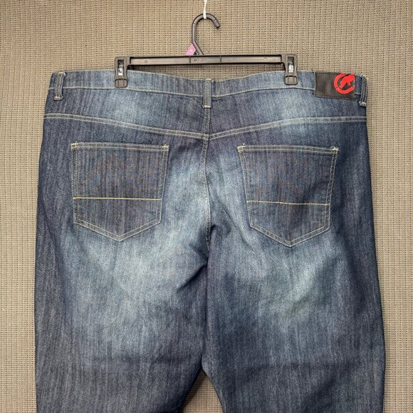 Ecko Unltd Mens Size 48 Blue Athletic Fit Dark Wash 5-Pocket Denim Jeans - Picture 4 of 11